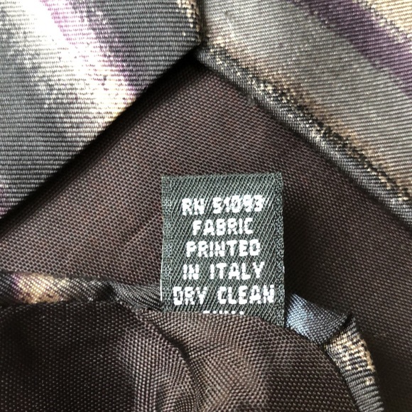 Stuart Ashley silk tie Grey, black, ivory, muted steel blue and plum, luxurious - Picture 7 of 15